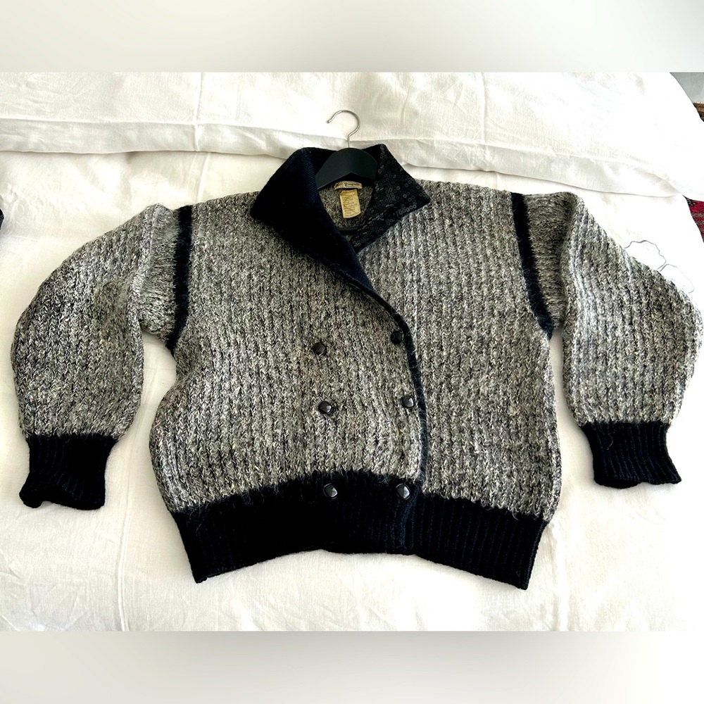 Mohair/Wool Double Breasted Cardigan